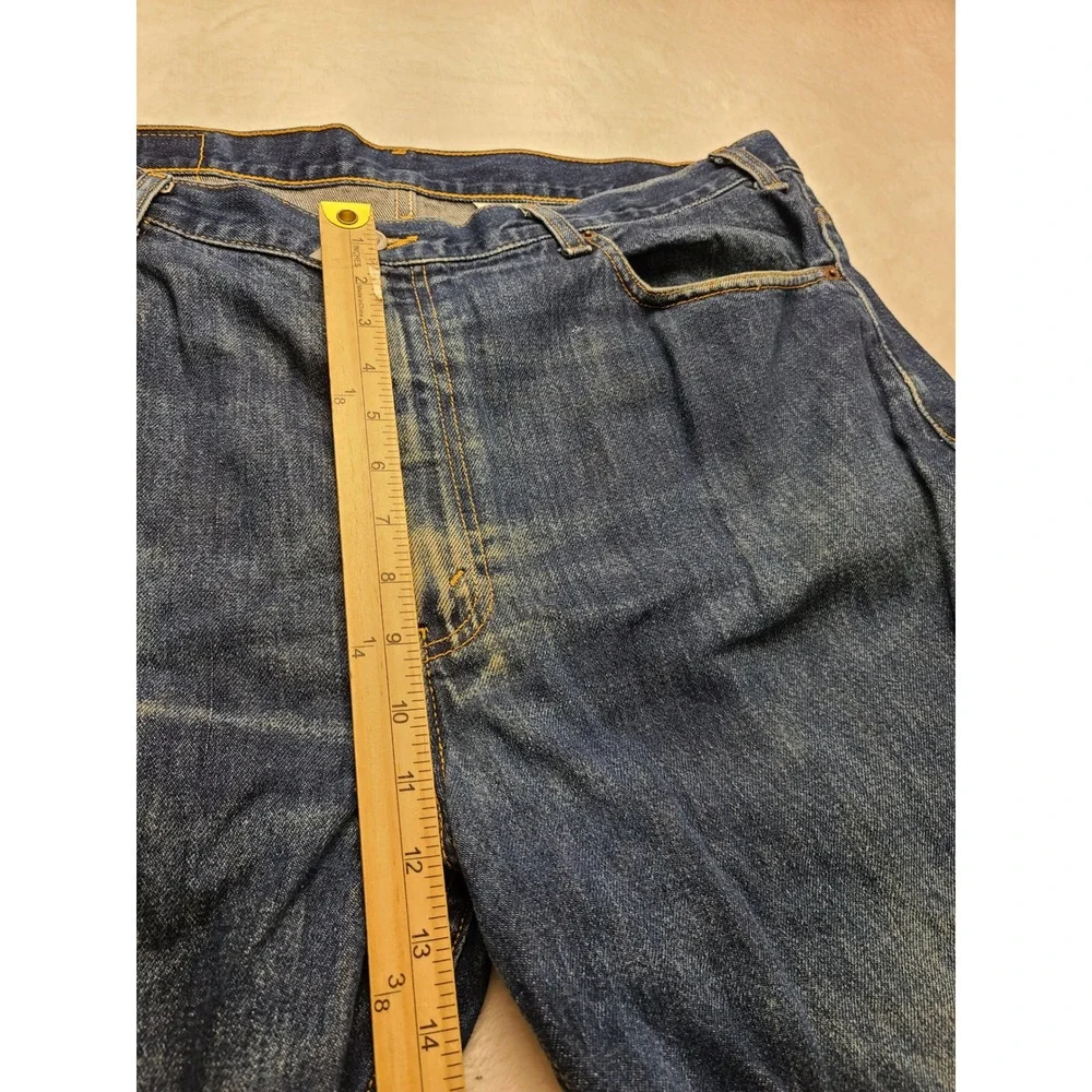 Levis 505 Regular Straight Leg Jeans Men's 40x32 Blue Indigo Denim Distressed